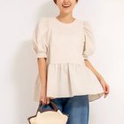 【ノーリーズ/NOLLEY'S】の《セットアップ対応》サッカーストレッチパフスリーブブラウス ベージュ|ID:prp329100004472641