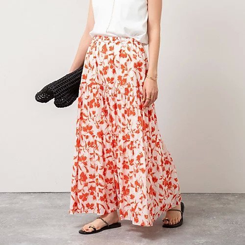 【ノーリーズソフィー/NOLLEY'S sophi】のアートフラワーティアードスカート 人気、トレンドファッション・服の通販 founy(ファニー) 　ファッション　Fashion　レディースファッション　Fashion for Women　スカート　Skirts　ティアードスカート　Tiered Skirts　2025年　2025　2025春夏・S/S　Spring/Summer 2025 SS25　おすすめ　Recommended / Our Picks　シンプル　Simple, Minimal　フラワー　Flower, Floral　プリント　Print, Printed Pattern　リゾート　Resort, Vacation Style　夏　Summer　旅行　Travel　 other-1|ID: prp329100004472655 ipo3291000000032989029