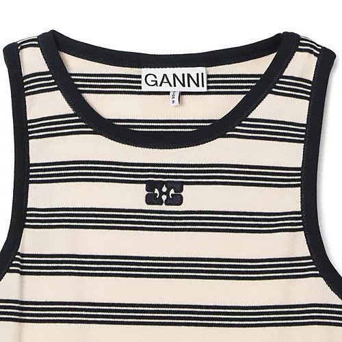 【ガニー/GANNI】のStriped Soft Cotton Rib Tank Top 人気、トレンドファッション・服の通販 founy(ファニー) 　ファッション　Fashion　レディースファッション　Fashion for Women　ワンピース　Dresses　2025年　2025　2025春夏・S/S　Spring/Summer 2025 SS25　センター　Center, Center Line　タンク　Tank Top, Sleeveless Top　パイピング　Piping, Trim Design　洗える　Machine Washable　other-3|ID: prp329100004474980 ipo3291000000031547488