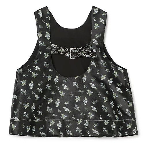 【ガニー/GANNI】のFloral Jacquard Sleeveless Open Neck Top 人気、トレンドファッション・服の通販 founy(ファニー) 　ファッション　Fashion　レディースファッション　Fashion for Women　トップス・カットソー　Cut & Sew Tops　2025年　2025　2025春夏・S/S　Spring/Summer 2025 SS25　フラワー　Flower, Floral　洗える　Machine Washable　other-2|ID: prp329100004475000 ipo3291000000031547773