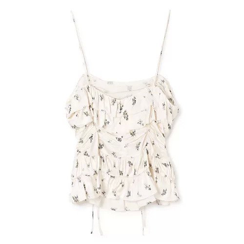 【ガニー/GANNI】のPrinted Satin Slip Top 人気、トレンドファッション・服の通販 founy(ファニー) 　ファッション　Fashion　レディースファッション　Fashion for Women　ワンピース　Dresses　2025年　2025　2025春夏・S/S　Spring/Summer 2025 SS25　クラシカル　Classical, Vintage-Inspired　サテン　Satin, Glossy Fabric　トレンド　Trend, Trending Now　ドローコード　Drawcord, Drawstring Cord　フラワー　Flower, Floral　フリル　Frill, Ruffle　モチーフ　Motif, Design Theme　洗える　Machine Washable　other-2|ID: prp329100004475002 ipo3291000000031754249