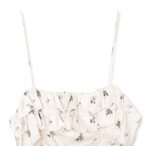 【ガニー/GANNI】のPrinted Satin Slip Top 人気、トレンドファッション・服の通販 founy(ファニー) 　ファッション　Fashion　レディースファッション　Fashion for Women　ワンピース　Dresses　2025年　2025　2025春夏・S/S　Spring/Summer 2025 SS25　クラシカル　Classical, Vintage-Inspired　サテン　Satin, Glossy Fabric　トレンド　Trend, Trending Now　ドローコード　Drawcord, Drawstring Cord　フラワー　Flower, Floral　フリル　Frill, Ruffle　モチーフ　Motif, Design Theme　洗える　Machine Washable　other-3|ID: prp329100004475002 ipo3291000000031754250