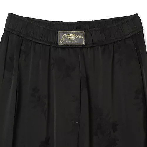 【ガニー/GANNI】のFluid Satin Jacquard Elasticated Pants 人気、トレンドファッション・服の通販 founy(ファニー) 　ファッション　Fashion　レディースファッション　Fashion for Women　パンツ　Pants & Trousers　2025年　2025　2025春夏・S/S　Spring/Summer 2025 SS25　ギャザー　Gathered, Ruffled　サテン　Satin, Glossy Fabric　パッチ　Patch, Appliqué　ボタニカル　Botanical, Floral Pattern　ポケット　Pocket, Pocket Detail　モダン　Modern, Contemporary　ワイド　Wide, Wide Fit　洗える　Machine Washable　other-3|ID: prp329100004475070 ipo3291000000034865250