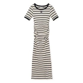 【ガニー/GANNI】 Striped Soft Cotton Rib Short Sleeve Dress人気、トレンドファッション・服の通販 founy(ファニー) ファッション Fashion レディースファッション WOMEN トップス・カットソー Tops/Tshirt ワンピース Dress ドレス Party Dresses 2025年 2025 2025春夏・S/S Ss,Spring/Summer,2025 ギャザー Gather シンプル Simple ジャージー Jersey ドレス Dress ベーシック Basic ボーダー Border 洗える Washable |ID:prp329100004475099