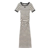 【ガニー/GANNI】のStriped Soft Cotton Rib Short Sleeve Dress 人気、トレンドファッション・服の通販 founy(ファニー) ファッション Fashion レディースファッション Fashion for Women トップス・カットソー Cut & Sew Tops ワンピース Dresses フォーマル・パーティードレス・結婚式用ドレス Elegant & Casual Dresses 2025年 2025 2025春夏・S/S Spring/Summer 2025 SS25 ギャザー Gathered, Ruffled シンプル Simple, Minimal ドレス Dress, One-Piece ベーシック Basic, Essential ボーダー Border, Stripe 洗える Machine Washable |ID:prp329100004475099