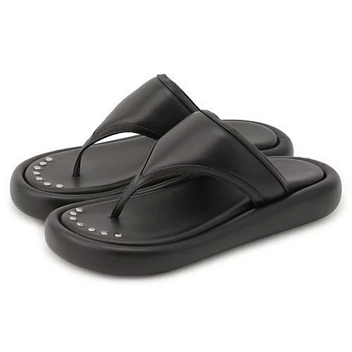 【アルム/ALM】のTEN LEATHER SANDALS インテリア・キッズ・メンズ・レディースファッション・服の通販 founy(ファニー) 　ファッション　Fashion　レディースファッション　Fashion for Women　スタッズ　Studs, Metal Accents　フェミニン　Feminine, Girly　フォルム　Silhouette, Form　フラット　Flat, Flat Shoes　BLACK|ID: prp329100004475122 ipo3291000000034619280