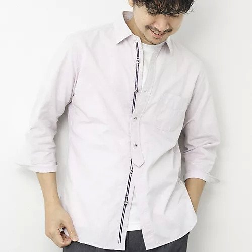 【ノーリーズ グッドマン/NOLLEY'S goodman / MEN】の綿麻パラシュートボタン 7分袖シャツ 25SS 人気、トレンドファッション・服の通販 founy(ファニー) 　ファッション　Fashion　メンズファッション　Fashion for Men　ショーツ　Shorts, Short Pants　シンプル　Simple, Minimal　デニム　Denim, Jeans Material　定番　Standard, Basic Item　フロント　Front, Front Design　リゾート　Resort, Vacation Style　リネン　Linen, Linen Fabric　リボン　Ribbon, Bow　おすすめ　Recommended / Our Picks　ギフト プレゼント　Gift / Present　2025年　2025　2025春夏・S/S　Spring/Summer 2025 SS25　 other-1|ID: prp329100004475150 ipo3291000000031718943
