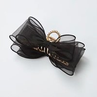 【フィービィー/phoebe】のボリュームオーガンジーリボンバンスクリップ ブラック 人気、トレンドファッション・服の通販 founy(ファニー) ファッション Fashion レディースファッション Fashion for Women オーガンジー Organza Fabric ハーフ Half, Half-Length |ID:prp329100004477252