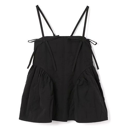 【セシリー バンセン/CECILIE BAHNSEN】のAKIRA TOP FLORA MATELASSE BLACK インテリア・キッズ・メンズ・レディースファッション・服の通販 founy(ファニー) 　ファッション　Fashion　レディースファッション　Fashion for Women　2025年　2025　2025春夏・S/S　Spring/Summer 2025 SS25　キャミソール　Camisole, Spaghetti Strap Top　ギャザー　Gathered, Ruffled　リボン　Ribbon, Bow　BLACK|ID: prp329100004478962 ipo3291000000035594838