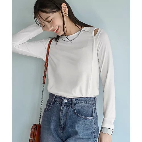 【スタイルデリ/STYLE DELI】の薄手で柔らかい片側肩あきカットソートップス 人気、トレンドファッション・服の通販 founy(ファニー) 　ファッション　Fashion　レディースファッション　Fashion for Women　トップス・カットソー　Cut & Sew Tops　カットソー・ベーシックTシャツ　Cut-and-Sewn Tops / Stretch Tees & Basics　アシンメトリー　Asymmetrical Style　イエロー　Yellow　インナー　Innerwear　春　Spring　秋　Autumn　カットソー　Cut and Sewn Top　カーディガン　Cardigan, Knitwear　コンパクト　Compact, Small Size　サロペット　Overalls, Salopette　シアー　Sheer, See-Through　シンプル　Simple, Minimal　ジャケット　Jacket, Outerwear　定番　Standard, Basic Item　長袖　Long Sleeve, Full Sleeve　フィット　Fit, Slim Fit　防寒　Cold Protection, Winter-Ready　冬　Winter / This Winter　A/W・秋冬　Autumn/Winter　other-2|ID: prp329100004480781 ipo3291000000033896225