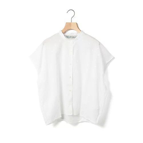 【ミディウミ/MidiUmi】のドットシャツノースリーブ インテリア・キッズ・メンズ・レディースファッション・服の通販 founy(ファニー) 　ファッション　Fashion　レディースファッション　WOMEN　トップス・カットソー　Tops/Tshirt　キャミソール / ノースリーブ　No Sleeves　シャツ/ブラウス　Shirts/Blouses　スタンド　Stand　ドット　Dot　フロント　Front　ベスト　Vest　人気　Popularity　オフホワイト|ID: prp329100004482890 ipo3291000000031602633