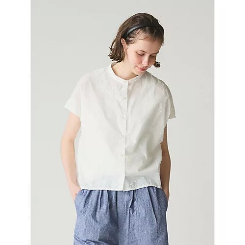 【ミディウミ/MidiUmi】のドットシャツノースリーブ 人気、トレンドファッション・服の通販 founy(ファニー) 　ファッション　Fashion　レディースファッション　WOMEN　トップス・カットソー　Tops/Tshirt　キャミソール / ノースリーブ　No Sleeves　シャツ/ブラウス　Shirts/Blouses　スタンド　Stand　ドット　Dot　フロント　Front　ベスト　Vest　人気　Popularity　other-3|ID: prp329100004482890 ipo3291000000031602638