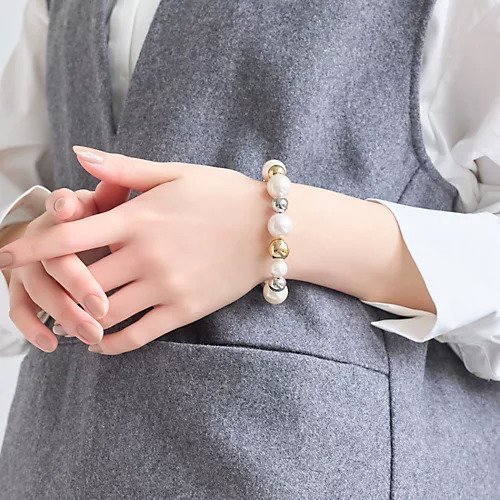 【フィービィー/phoebe】のコンビメタルボールゴムブレスレット 人気、トレンドファッション・服の通販 founy(ファニー) 　ファッション　Fashion　レディースファッション　WOMEN　ジュエリー　Jewelry　ブレスレット　Bracelets　パール　Pearl　ブレスレット　Bracelet　メタル　Metal　 other-1|ID: prp329100004482913 ipo3291000000031602843