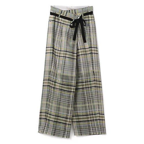 【ペレック/pelleq】のplaid silk organza wrap trousers インテリア・キッズ・メンズ・レディースファッション・服の通販 founy(ファニー) 　ファッション　Fashion　レディースファッション　WOMEN　2025年　2025　2025春夏・S/S　Ss,Spring/Summer,2025　インナー　Inner　オーガンジー　Organdy　シルク　Silk　ラップ　Wrap　リュクス　Luxe　洗える　Washable　pale|ID: prp329100004485144 ipo3291000000032100110