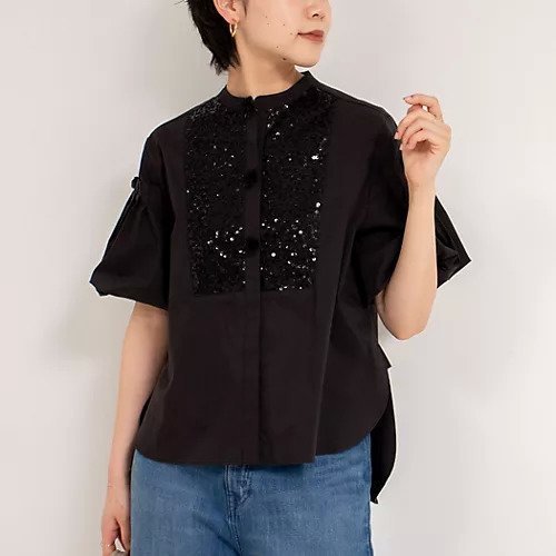 【ノーリーズ/NOLLEY'S】の【MARILYN MOON/マリリーンムーン】フリンジビーズモチーフハーフスリーブブラウス インテリア・キッズ・メンズ・レディースファッション・服の通販 founy(ファニー) https://founy.com/ ファッション Fashion レディースファッション Fashion for Women トップス・カットソー Cut & Sew Tops シャツ・ブラウス・オフィスカジュアル Elegant Blouses & Button-Ups 2025年 2025 2025春夏・S/S Spring/Summer 2025 SS25 半袖 Short Sleeve, Half Sleeve |ID: prp329100004485340 ipo3291000000031617880