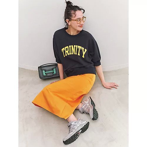 【オブラダ/Oblada】のHALF SLEEVE SWEAT SHIRT 人気、トレンドファッション・服の通販 founy(ファニー) 　ファッション　Fashion　レディースファッション　Fashion for Women　トップス・カットソー　Cut & Sew Tops　シャツ・ブラウス・オフィスカジュアル　Elegant Blouses & Button-Ups　レディースパーカー・カジュアルフーディー　Casual Hoodies & Sweatshirts　ロングTシャツ・Tシャツ　Longline T-Shirts & Tees　スウェット・クルーネックトップス　Sweatshirts & Crewnecks / Relaxed Fit Sweat Tops　イエロー　Yellow　オレンジ　Orange　クラシック　Classic, Timeless Style　スウェット / スエット　Sweatshirt, Sweatwear　バランス　Balance, Style Balance　リメイク　Remake, Reconstructed　ヴィンテージ　Vintage Style　エレガント 上品　Elegant　半袖　Short Sleeve, Half Sleeve　夏　Summer　洗える　Machine Washable　長袖　Long Sleeve, Full Sleeve　other-3|ID: prp329100004486797 ipo3291000000035315295