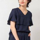 【ノーリーズ/NOLLEY'S】の【WEB限定】《セットアップ対応》ジュピター半袖フリルブラウス ネイビー|ID: prp329100004486803 ipo3291000000032085472