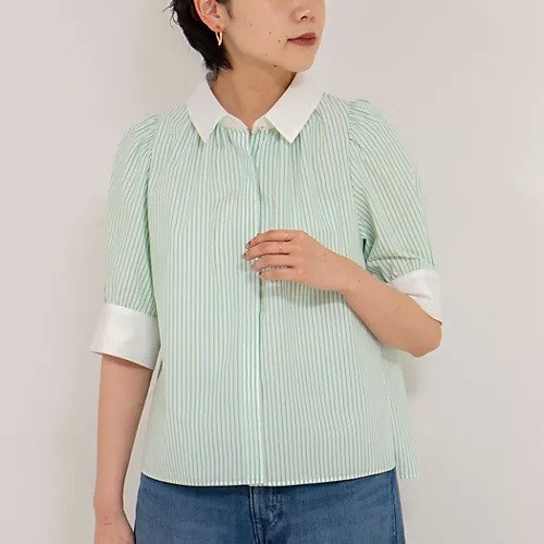 【ノーリーズ/NOLLEY'S】のパフスリーブ半袖シャツブラウス インテリア・キッズ・メンズ・レディースファッション・服の通販 founy(ファニー) https://founy.com/ ファッション Fashion レディースファッション Fashion for Women トップス・カットソー Cut & Sew Tops シャツ・ブラウス・オフィスカジュアル Elegant Blouses & Button-Ups 2025年 2025 2025春夏・S/S Spring/Summer 2025 SS25 カフス Cuff Design ギャザー Gathered, Ruffled コンパクト Compact, Small Size スリーブ Sleeve, Long Sleeve / Short Sleeve 人気 Popular, Best Seller 半袖 Short Sleeve, Half Sleeve |ID: prp329100004486805 ipo3291000000031629937