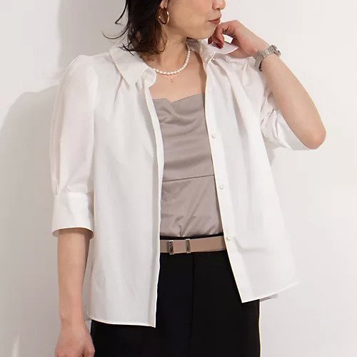 【ノーリーズ/NOLLEY'S】のパフスリーブ半袖シャツブラウス 人気、トレンドファッション・服の通販 founy(ファニー) 　ファッション　Fashion　レディースファッション　Fashion for Women　トップス・カットソー　Cut & Sew Tops　シャツ・ブラウス・オフィスカジュアル　Elegant Blouses & Button-Ups　2025年　2025　2025春夏・S/S　Spring/Summer 2025 SS25　カフス　Cuff Design　ギャザー　Gathered, Ruffled　コンパクト　Compact, Small Size　スリーブ　Sleeve, Long Sleeve / Short Sleeve　人気　Popular, Best Seller　半袖　Short Sleeve, Half Sleeve　other-3|ID: prp329100004486805 ipo3291000000031629947