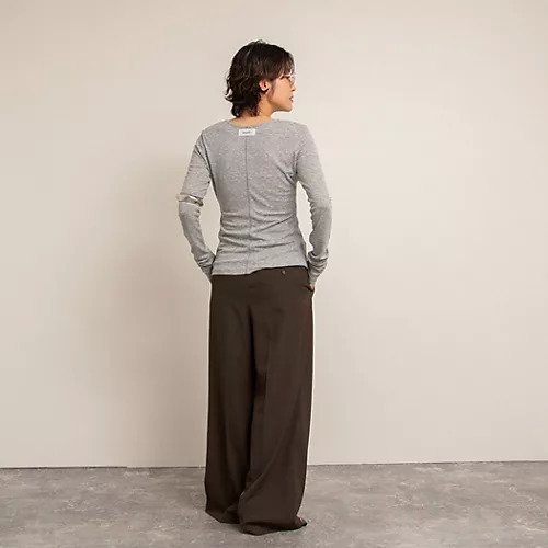 【ノーリーズ/NOLLEY'S】の【MAQWEL/マクウェル】リブクルーネックカーディガン 人気、トレンドファッション・服の通販 founy(ファニー) 　ファッション　Fashion　レディースファッション　WOMEN　トップス・カットソー　Tops/Tshirt　カーディガン　Cardigans　ヴィンテージ　Vintage　カーディガン　Cardigan　シンプル　Simple　スリット　Slit　フェミニン　Feminine　フロント　Front　ベーシック　Basic　羽織　Haori　おすすめ　Recommend　2025年　2025　2025春夏・S/S　Ss,Spring/Summer,2025　other-3|ID: prp329100004486820 ipo3291000000032164744