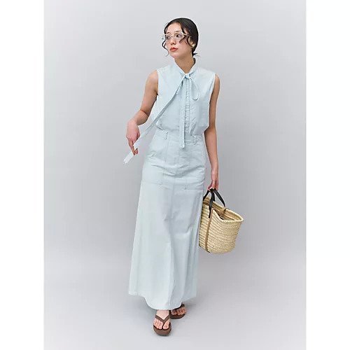 【マディソンブルー/MADISONBLUE】の【HPS別注】ファティーグパネルフレアスカート 人気、トレンドファッション・服の通販 founy(ファニー) 　ファッション　Fashion　レディースファッション　Fashion for Women　スカート　Skirts　Aライン・フレアスカート　A-Line & Flared Skirts　送料無料　Free Shipping　エレガント 上品　Elegant　シャンブレー　Chambray, Denim-Like Fabric　デニム　Denim, Jeans Material　フレア　Flare, Flared　マキシ　Maxi, Full Length　マニッシュ　Mannish, Boyish　ミリタリー　Military, Army Style　ヴィンテージ　Vintage Style　別注　Limited Edition, Custom Order　夏　Summer　洗える　Machine Washable　other-3|ID: prp329100004486825 ipo3291000000033343296