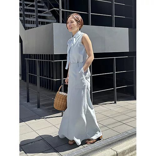 【マディソンブルー/MADISONBLUE】の【HPS別注】ファティーグパネルフレアスカート 人気、トレンドファッション・服の通販 founy(ファニー) 　ファッション　Fashion　レディースファッション　Fashion for Women　スカート　Skirts　Aライン・フレアスカート　A-Line & Flared Skirts　エレガント 上品　Elegant　シャンブレー　Chambray, Denim-Like Fabric　デニム　Denim, Jeans Material　フレア　Flare, Flared　マキシ　Maxi, Full Length　マニッシュ　Mannish, Boyish　ミリタリー　Military, Army Style　ヴィンテージ　Vintage Style　別注　Limited Edition, Custom Order　夏　Summer　洗える　Machine Washable　other-3|ID: prp329100004486825 ipo3291000000034256297