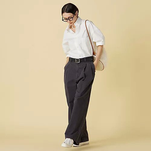 【マディソンブルー/MADISONBLUE】のPLEATED WIDE LEG PANTS W/O 人気、トレンドファッション・服の通販 founy(ファニー) 　ファッション　Fashion　レディースファッション　Fashion for Women　パンツ　Pants & Trousers　おすすめ　Recommended / Our Picks　ウォッシュ　Washed Finish　タイプライター　Typewriter Fabric, Crisp Cotton　ドレス　Dress, One-Piece　ワイド　Wide, Wide Fit　ヴィンテージ　Vintage Style　洗える　Machine Washable　other-3|ID: prp329100004486834 ipo3291000000032706587