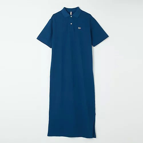 【サイ ベーシックス/SCYE BASICS】の【HPS別注】ポロワンピース インテリア・キッズ・メンズ・レディースファッション・服の通販 founy(ファニー) 　ファッション　Fashion　レディースファッション　Fashion for Women　ワンピース　Dresses　ジーンズ　Jeans, Denim Pants　スリット　Slit, Slit Detail　デニム　Denim, Jeans Material　ドレス　Dress, One-Piece　ポロシャツ　Polo Shirt, Collared Tee　リラックス　Relax, Relaxed Fit　別注　Limited Edition, Custom Order　定番　Standard, Basic Item　洗える　Machine Washable　鹿の子　Piqué, Kanoko Fabric　デニムブルー|ID: prp329100004486849 ipo3291000000033142164