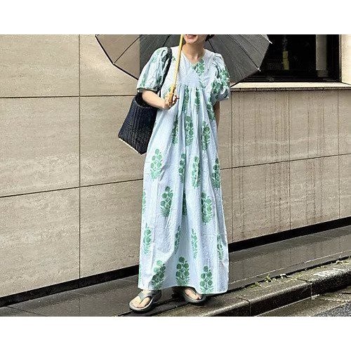 【エスゼット ブロックプリント/SZ Blockprints】の【HPS別注】OP 人気、トレンドファッション・服の通販 founy(ファニー) 　ファッション　Fashion　レディースファッション　Ladies' Fashion Online　ワンピース　Dress　インド　India　エスニック　Ethnic　ストライプ　Stripe　スリーブ　Sleeve　ドレス　Dress　ニューヨーク　New York　バランス　Balance　ブロック　Block　プリント　Print　モダン　Modern　別注　Special Order　洗える　Washable　other-3|ID: prp329100004486850 ipo3291000000032075247