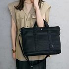 【トプカピ/TOPKAPI】の【Breath TOPKAPI】ポリメッシュ ショルダー付き A4 トートバッグ ブラック|ID: prp329100004486865 ipo3291000000031630510