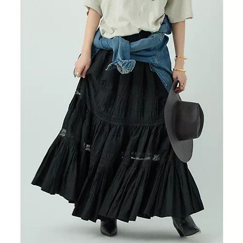【カオス/Chaos】のエッサウィラスカート インテリア・キッズ・メンズ・レディースファッション・服の通販 founy(ファニー) 　ファッション　Fashion　レディースファッション　WOMEN　スカート　Skirt　2025年　2025　2025春夏・S/S　Ss,Spring/Summer,2025　インド　India　サマー　Summer　ジャケット　Jacket　レース　Race　ヴィンテージ　Vintage　ブラック|ID: prp329100004487096 ipo3291000000031632607