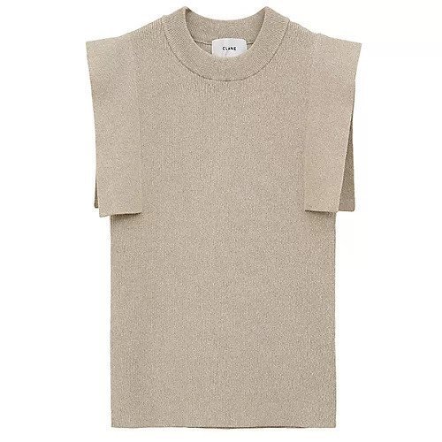 【クラネ/CLANE】のSQUARE SLEEVE KNIT TOPS インテリア・キッズ・メンズ・レディースファッション・服の通販 founy(ファニー) 　ファッション　Fashion　レディースファッション　Fashion for Women　トップス・カットソー　Cut & Sew Tops　ニット　Knit Tops & Sweaters　2025年　2025　2025春夏・S/S　Spring/Summer 2025 SS25　インナー　Innerwear　シンプル　Simple, Minimal　スクエア　Square, Square Shape　定番　Standard, Basic Item　BEIGE|ID: prp329100004493353 ipo3291000000033666358