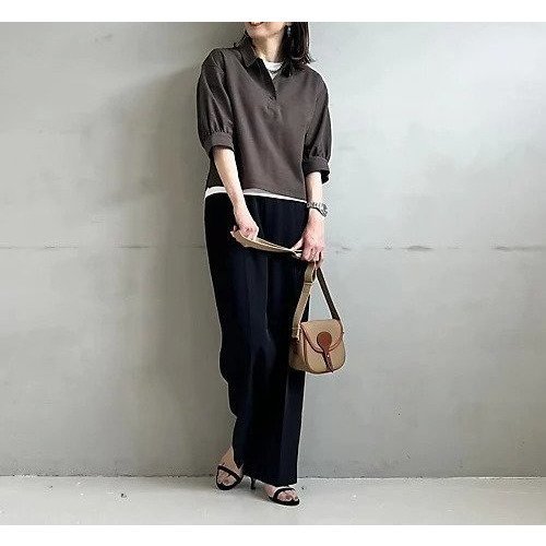 【エムセブンデイズ フォー プチ/M7days for petit】の短丈ポロブラウス 人気、トレンドファッション・服の通販 founy(ファニー) 　ファッション　Fashion　レディースファッション　WOMEN　トップス・カットソー　Tops/Tshirt　シャツ/ブラウス　Shirts/Blouses　おすすめ　Recommend　ウォッシャブル　Washable　カフス　Cuffs　ギャザー　Gather　ストレッチ　Stretch　バランス　Balance　メランジ　Melange　吸水　Water Absorption　洗える　Washable　鹿の子　Pique　other-3|ID: prp329100004493355 ipo3291000000031720173