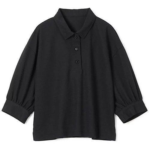 【エムセブンデイズ フォー プチ/M7days for petit】の短丈ポロブラウス 人気、トレンドファッション・服の通販 founy(ファニー) 　ファッション　Fashion　レディースファッション　Fashion for Women　トップス・カットソー　Cut & Sew Tops　シャツ・ブラウス・オフィスカジュアル　Elegant Blouses & Button-Ups　おすすめ　Recommended / Our Picks　ウォッシャブル　Machine Washable　カフス　Cuff Design　ギャザー　Gathered, Ruffled　ストレッチ　Stretch, Stretchy Fabric　バランス　Balance, Style Balance　メランジ　Melange, Mixed Yarn　吸水　Absorbent, Quick-Dry　洗える　Machine Washable　鹿の子　Piqué, Kanoko Fabric　 other-1|ID: prp329100004493355 ipo3291000000036280921