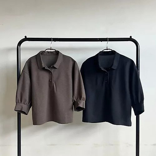 【エムセブンデイズ フォー プチ/M7days for petit】の短丈ポロブラウス 人気、トレンドファッション・服の通販 founy(ファニー) 　ファッション　Fashion　レディースファッション　Fashion for Women　トップス・カットソー　Cut & Sew Tops　シャツ・ブラウス・オフィスカジュアル　Elegant Blouses & Button-Ups　おすすめ　Recommended / Our Picks　ウォッシャブル　Machine Washable　カフス　Cuff Design　ギャザー　Gathered, Ruffled　ストレッチ　Stretch, Stretchy Fabric　バランス　Balance, Style Balance　メランジ　Melange, Mixed Yarn　吸水　Absorbent, Quick-Dry　洗える　Machine Washable　鹿の子　Piqué, Kanoko Fabric　other-2|ID: prp329100004493355 ipo3291000000036280925
