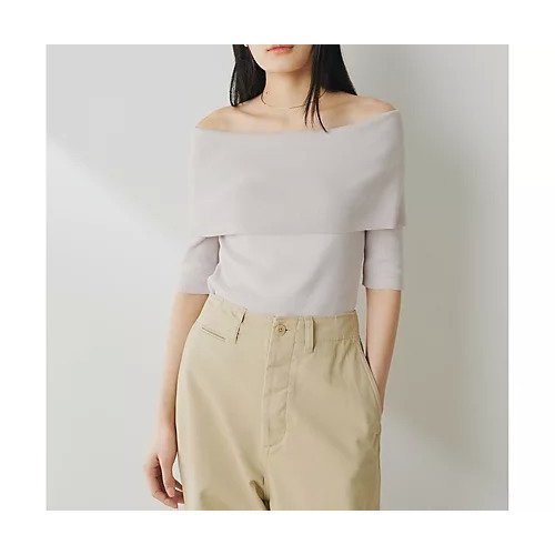 【ウィムガゼット/Whim Gazette】のオフショルニットプルオーバー インテリア・キッズ・メンズ・レディースファッション・服の通販 founy(ファニー) 　ファッション　Fashion　レディースファッション　WOMEN　トップス・カットソー　Tops/Tshirt　ニット　Knit Tops　プルオーバー　Pullover　2025年　2025　2025春夏・S/S　Ss,Spring/Summer,2025　ストレッチ　Stretch　スリーブ　Sleeve　フィット　Fit　エレガント 上品　Elegant　グレージュ|ID: prp329100004493362 ipo3291000000031684885