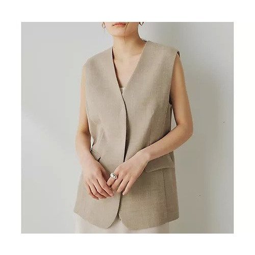 【ウィムガゼット/Whim Gazette】のジュートライクジレ インテリア・キッズ・メンズ・レディースファッション・服の通販 founy(ファニー) 　ファッション　Fashion　レディースファッション　WOMEN　アウター　Coat Outerwear　トップス・カットソー　Tops/Tshirt　ベスト/ジレ　Gilets/Vests　インナー　Inner　クール　Cool　セットアップ　Set Up　ノースリーブ　No Sleeve　フロント　Front　ベスト　Vest　マニッシュ　Mannish　おすすめ　Recommend　エレガント 上品　Elegant　2025年　2025　2025春夏・S/S　Ss,Spring/Summer,2025　ベージュ|ID: prp329100004493367 ipo3291000000031684915