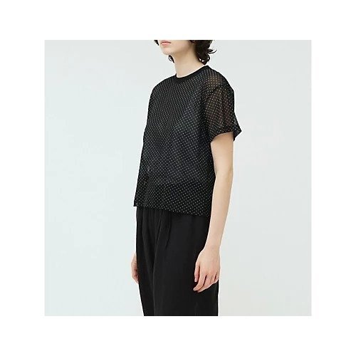 【ミズイロ インド/mizuiro ind】のメッシュドットクルーネックT 人気、トレンドファッション・服の通販 founy(ファニー) 　ファッション　Fashion　レディースファッション　WOMEN　シンプル　Simple　ドット　Dot　プリント　Print　メッシュ　Mesh　人気　Popularity　other-3|ID: prp329100004496083 ipo3291000000031711607