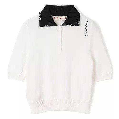 【マルニ/MARNI】のPOLO NECK インテリア・キッズ・メンズ・レディースファッション・服の通販 founy(ファニー) 　ファッション　Fashion　レディースファッション　Fashion for Women　2025年　2025　2025春夏・S/S　Spring/Summer 2025 SS25　ポロシャツ　Polo Shirt, Collared Tee　半袖　Short Sleeve, Half Sleeve　NATURAL WHITE|ID: prp329100004496104 ipo3291000000035594571