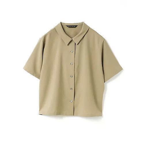 【ミズイロ インド/mizuiro ind】のポプリンハーフスリーブシャツ インテリア・キッズ・メンズ・レディースファッション・服の通販 founy(ファニー) 　ファッション　Fashion　レディースファッション　WOMEN　トップス・カットソー　Tops/Tshirt　シャツ/ブラウス　Shirts/Blouses　シンプル　Simple　ストレッチ　Stretch　ドレープ　Drape　吸水　Water Absorption　夏　Summer　ベージュ|ID: prp329100004496108 ipo3291000000031711800