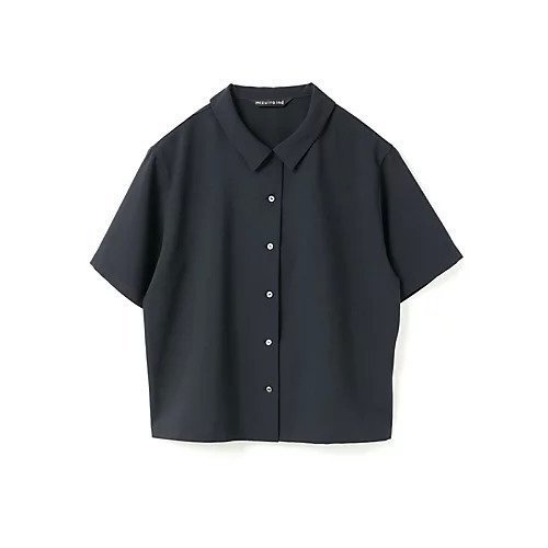 【ミズイロ インド/mizuiro ind】のポプリンハーフスリーブシャツ インテリア・キッズ・メンズ・レディースファッション・服の通販 founy(ファニー) 　ファッション　Fashion　レディースファッション　WOMEN　トップス・カットソー　Tops/Tshirt　シャツ/ブラウス　Shirts/Blouses　シンプル　Simple　ストレッチ　Stretch　ドレープ　Drape　吸水　Water Absorption　夏　Summer　ネイビー|ID: prp329100004496108 ipo3291000000031711802