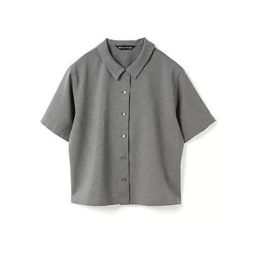 【ミズイロ インド/mizuiro ind】のポプリンハーフスリーブシャツ インテリア・キッズ・メンズ・レディースファッション・服の通販 founy(ファニー) 　ファッション　Fashion　レディースファッション　WOMEN　トップス・カットソー　Tops/Tshirt　シャツ/ブラウス　Shirts/Blouses　シンプル　Simple　ストレッチ　Stretch　ドレープ　Drape　吸水　Water Absorption　夏　Summer　グレー|ID: prp329100004496108 ipo3291000000031711803