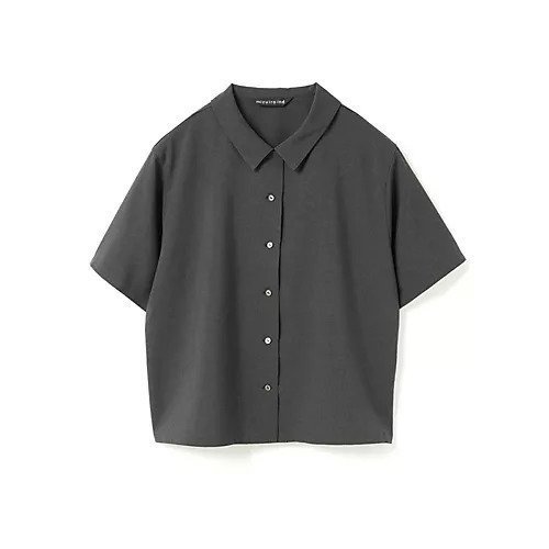【ミズイロ インド/mizuiro ind】のポプリンハーフスリーブシャツ インテリア・キッズ・メンズ・レディースファッション・服の通販 founy(ファニー) 　ファッション　Fashion　レディースファッション　WOMEN　トップス・カットソー　Tops/Tshirt　シャツ/ブラウス　Shirts/Blouses　シンプル　Simple　ストレッチ　Stretch　ドレープ　Drape　吸水　Water Absorption　夏　Summer　チャコールグレー|ID: prp329100004496108 ipo3291000000031711805
