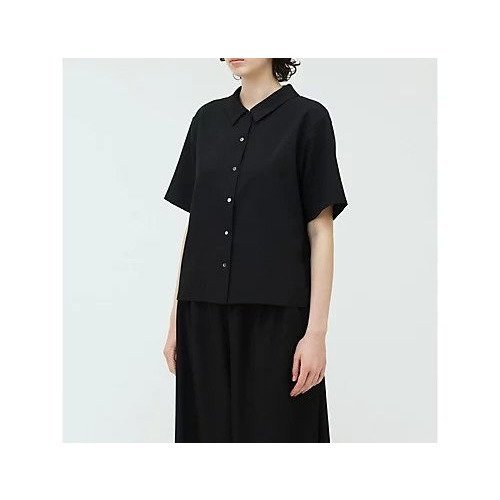 【ミズイロ インド/mizuiro ind】のポプリンハーフスリーブシャツ 人気、トレンドファッション・服の通販 founy(ファニー) 　ファッション　Fashion　レディースファッション　WOMEN　トップス・カットソー　Tops/Tshirt　シャツ/ブラウス　Shirts/Blouses　シンプル　Simple　ストレッチ　Stretch　ドレープ　Drape　吸水　Water Absorption　夏　Summer　other-3|ID: prp329100004496108 ipo3291000000031711809