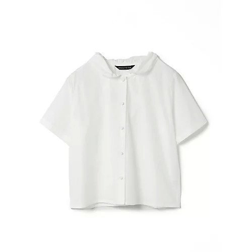 【ミズイロ インド/mizuiro ind】のギャザーカラーハーフスリーブシャツ インテリア・キッズ・メンズ・レディースファッション・服の通販 founy(ファニー) 　ファッション　Fashion　レディースファッション　WOMEN　トップス・カットソー　Tops/Tshirt　シャツ/ブラウス　Shirts/Blouses　ギャザー　Gather　シンプル　Simple　タイプライター　Typewriter　ベーシック　Basic　オフホワイト|ID: prp329100004496111 ipo3291000000031711822