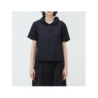 【ミズイロ インド/mizuiro ind】のギャザーカラーハーフスリーブシャツ ネイビー|ID: prp329100004496111 ipo3291000000031711824