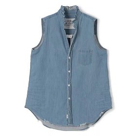 【フランク&アイリーン/Frank&Eileen】のRuffle Fiona 人気、トレンドファッション・服の通販 founy(ファニー) ファッション Fashion レディースファッション Fashion for Women クラッシュ Distressed, Crashed Style デニム Denim, Jeans Material フリル Frill, Ruffle ベスト Vest, Waistcoat ヴィンテージ Vintage Style 洗える Machine Washable |ID:prp329100004496113