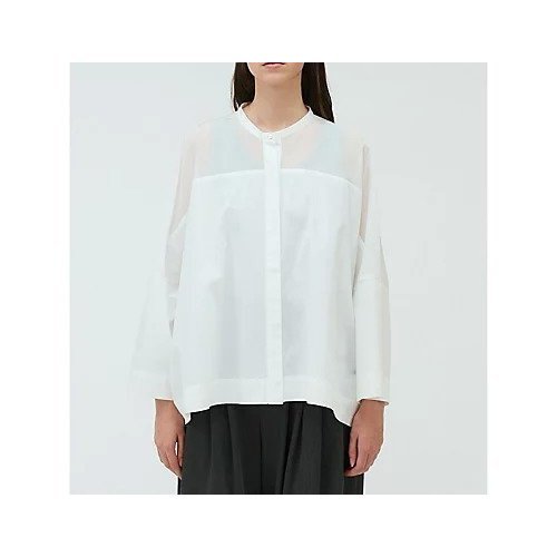 【ミズイロ インド/mizuiro ind】のスタンドカラーシアーシャツ インテリア・キッズ・メンズ・レディースファッション・服の通販 founy(ファニー) 　ファッション　Fashion　レディースファッション　WOMEN　トップス・カットソー　Tops/Tshirt　シャツ/ブラウス　Shirts/Blouses　シアー　Sheer　ブロード　Broad　人気　Popularity　今季　This Season　再入荷　Restock/Back In Stock/Re Arrival　春　Spring　オフホワイト|ID: prp329100004496148 ipo3291000000031712188
