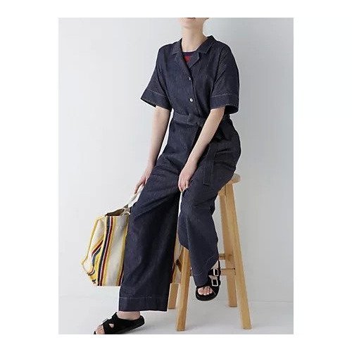 【ヒューマンウーマン/HUMAN WOMAN】のライトオンスデニムオールインワン 人気、トレンドファッション・服の通販 founy(ファニー) 　ファッション　Fashion　レディースファッション　Ladies' Fashion Online　ワンピース　Dress　オールインワン ワンピース　All In One Dress　おすすめ　Recommend　ダブル　Double　デニム　Denim　ビッグ　Big　ボトム　Bottom　エレガント 上品　Elegant　other-3|ID: prp329100004496155 ipo3291000000031712369