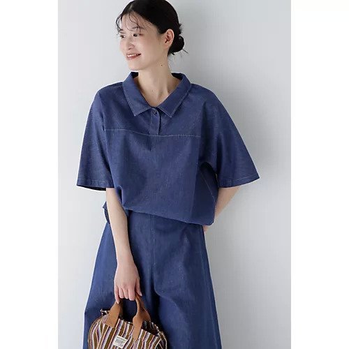 【ヒューマンウーマン/HUMAN WOMAN】のライトオンスデニムブラウス 人気、トレンドファッション・服の通販 founy(ファニー) 　ファッション　Fashion　レディースファッション　WOMEN　トップス・カットソー　Tops/Tshirt　シャツ/ブラウス　Shirts/Blouses　おすすめ　Recommend　シンプル　Simple　スカーチョ　Scarcio　スタンダード　Standard　セットアップ　Set Up　デニム　Denim　ボトム　Bottom　夏　Summer　 other-1|ID: prp329100004496158 ipo3291000000031914943